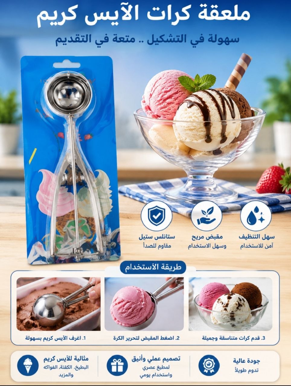 ملعقة كرات الايس كريم
