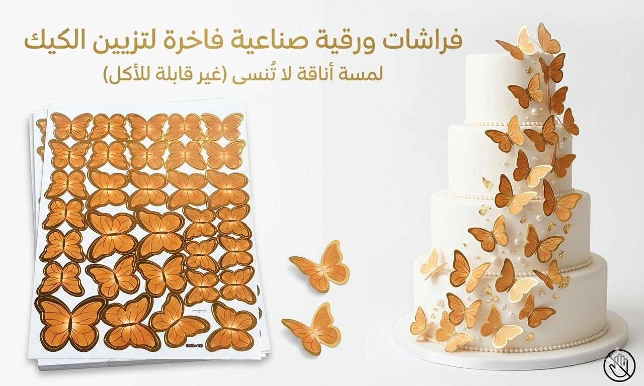 فراشات ذهبي برتقالي