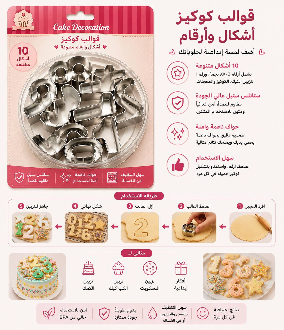 قوالب كوكيز ارقام