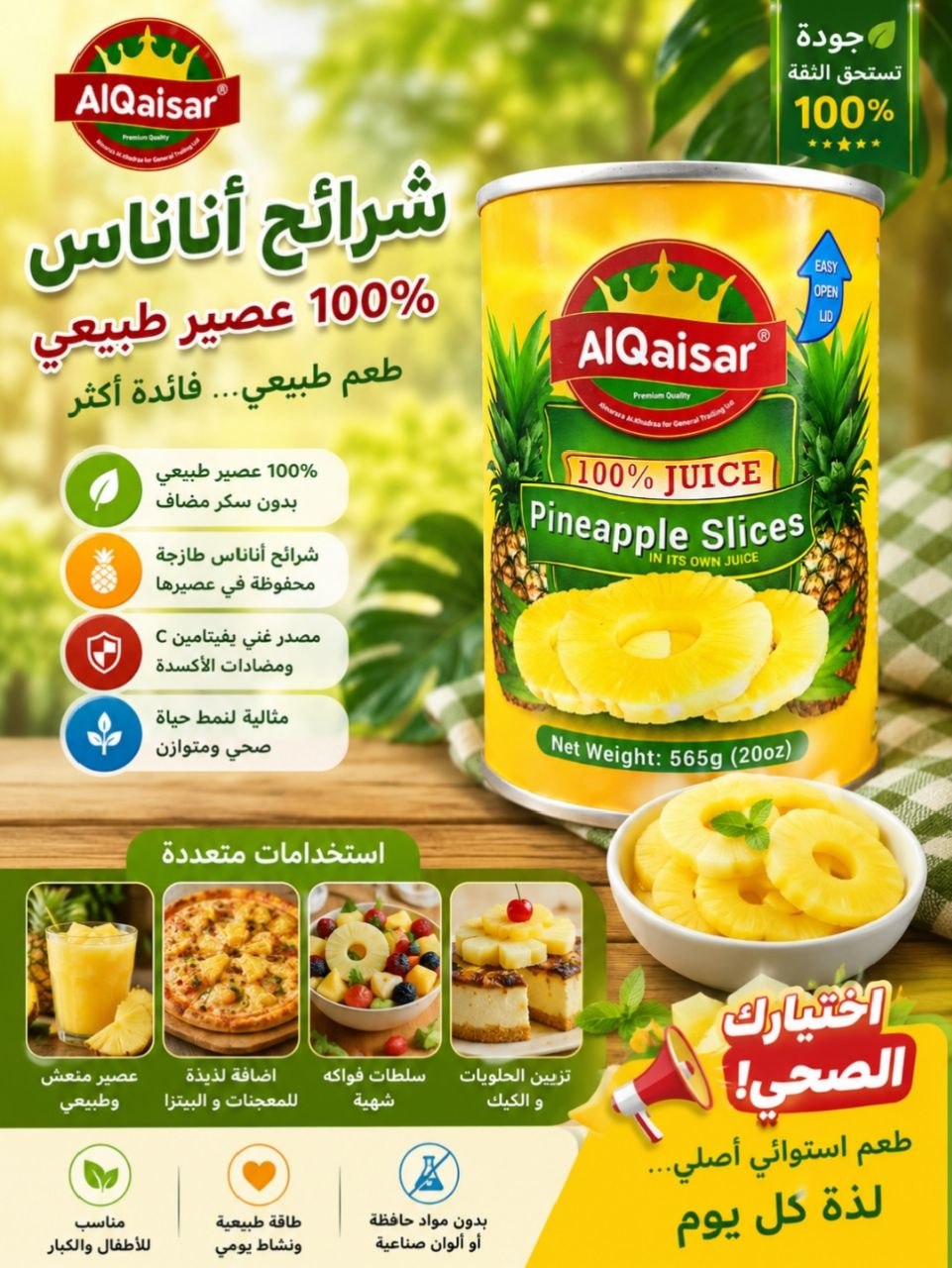 شرائح اناناس متعددة الاستخدام