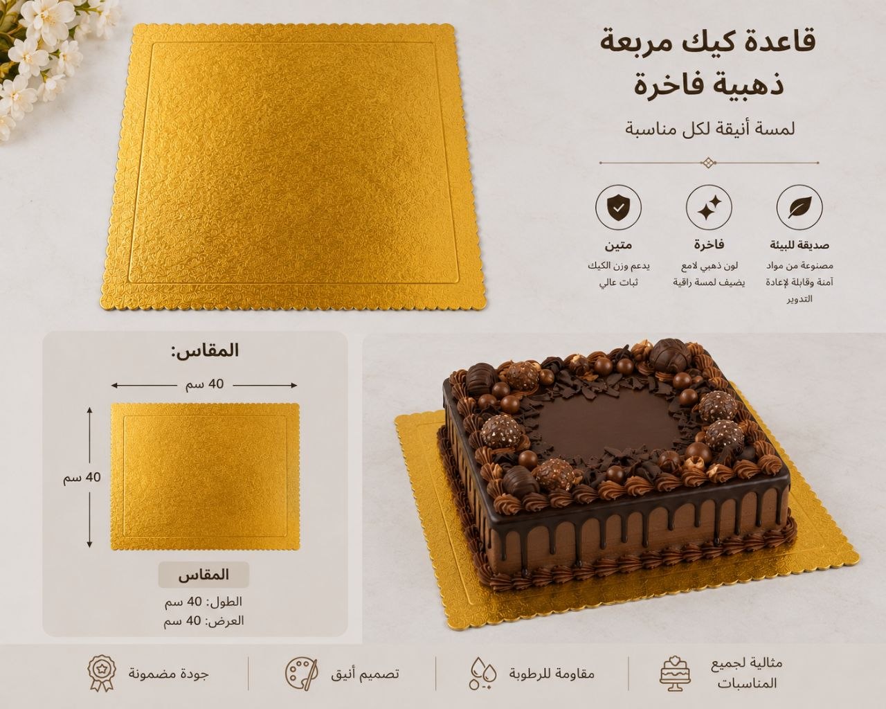 قاعدة كيك قياس40