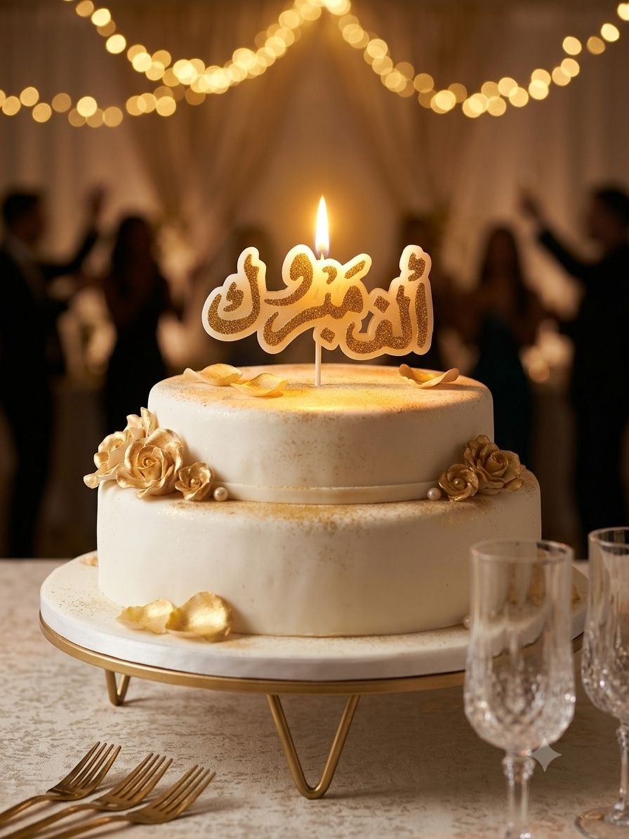 شمعة الف مبروك ذهبي