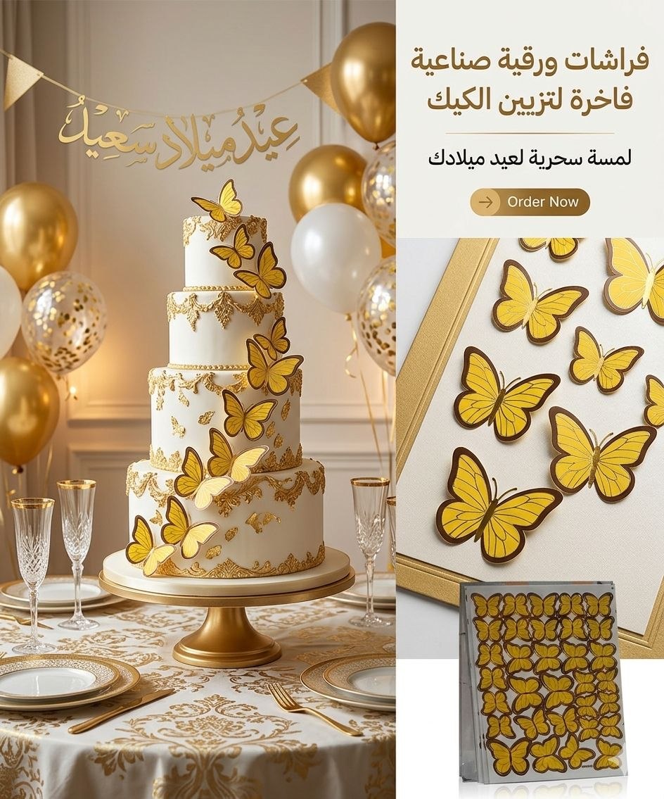 فراشات ذهبي اصفر