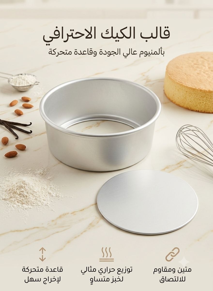قالب كيك بقاعدة متحركة قياس15