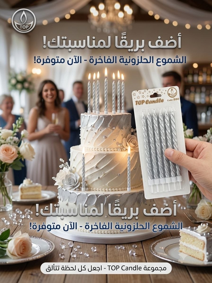 شموع حلزونية فضي