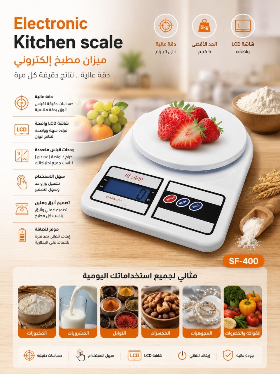ميزان مطبخ الكتروني