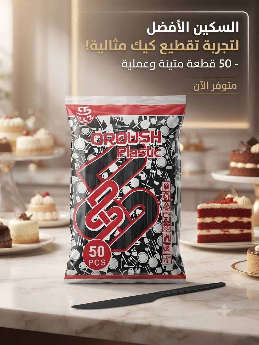 سكين بلاستيك اسود