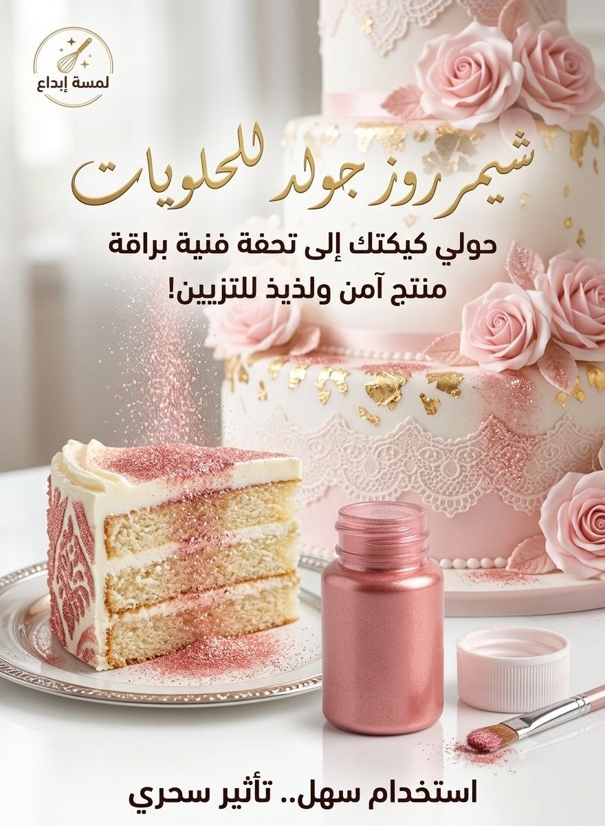 ترتر وردي لامع غذائي