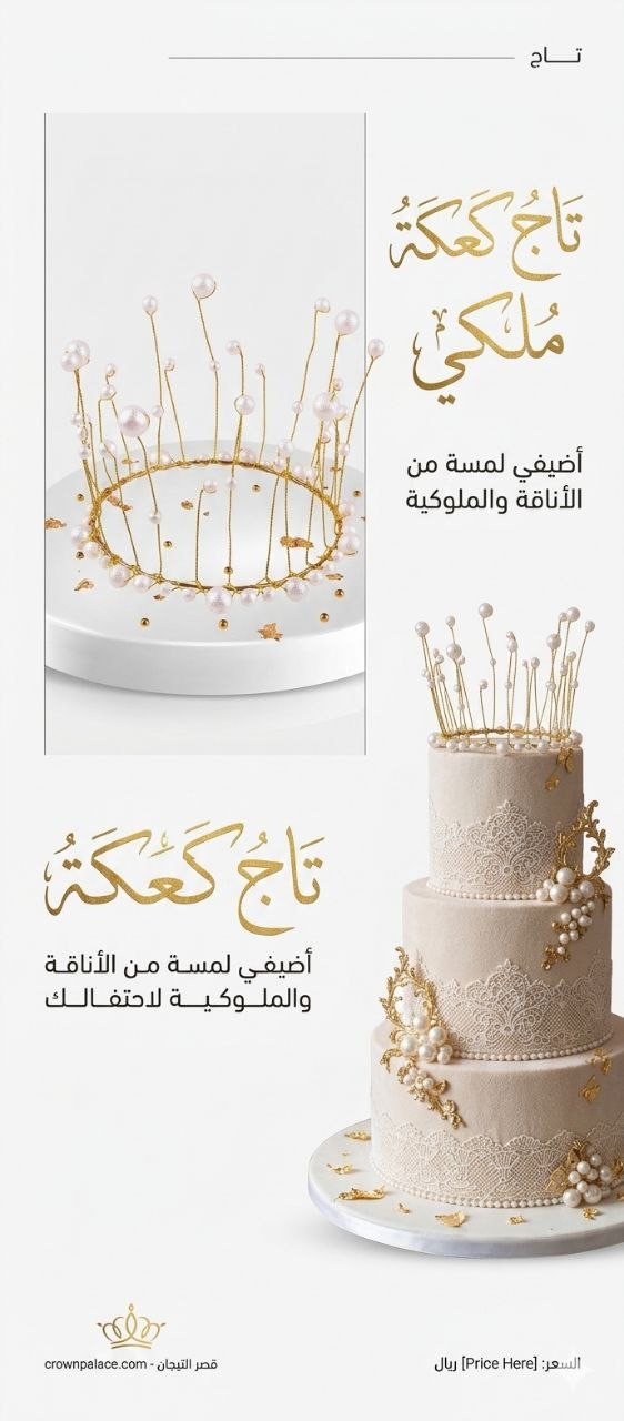 تاج ملكي تزين الكيك