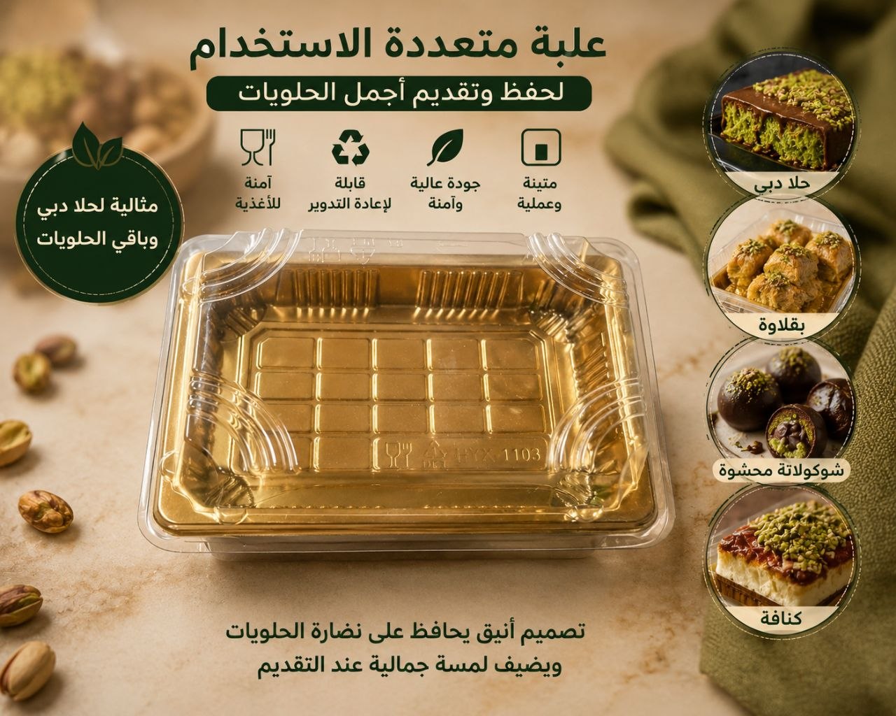 علبة ذهبي متعددة الاستخدام
