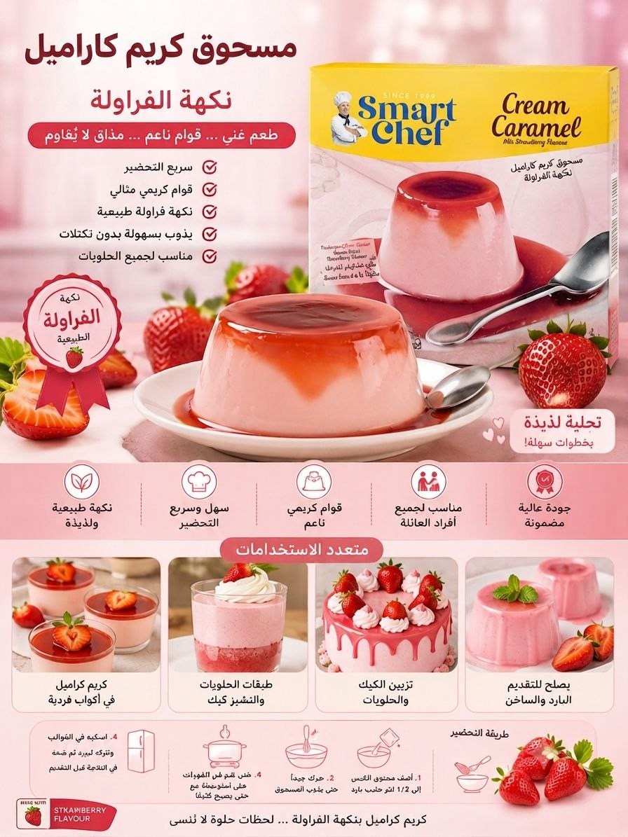 كريمة كاراميل نكهة الفراولة